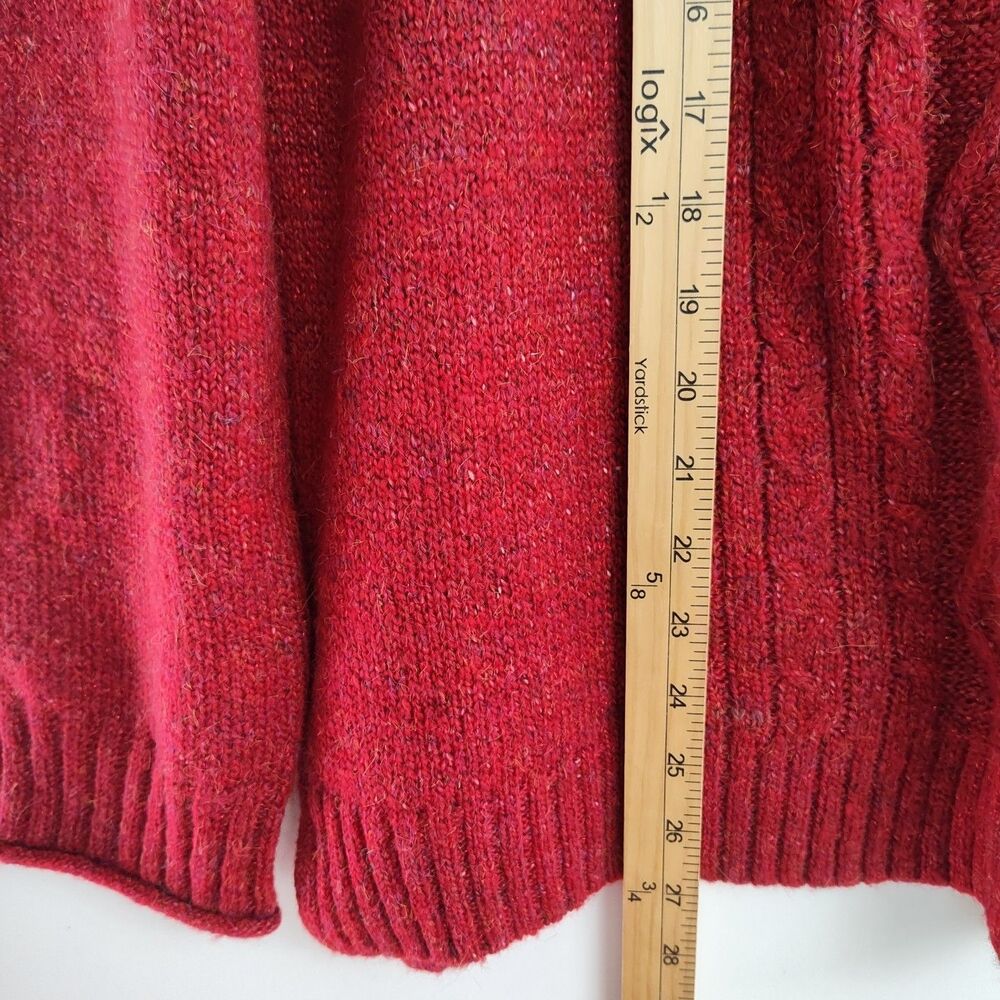NWT Alfred Dunner Pullover Sweater Women's XL Red Cable Knit Mock Neck Long Slvs - Picture 7 of 10
